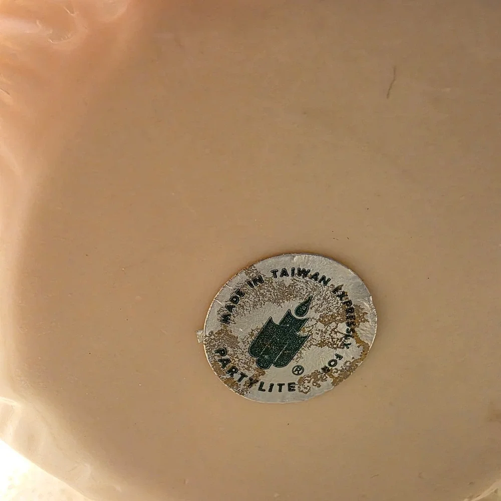 PartyLite Leaf Votive Candle Holder 4.5" Cream Ceramic Botanical Tulip P7264 - Picture 4 of 5